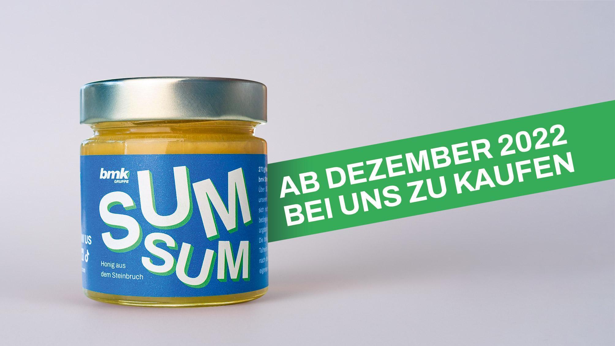 sumsum Honigglas mit Textelement: Ab Dezember 2022 bei uns zu kaufen